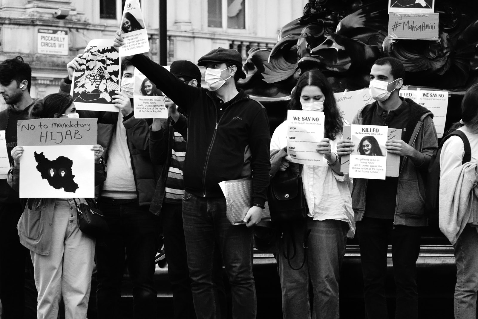 Protest Kobieta, Życie, Wolność w Londynie, październik 2022.