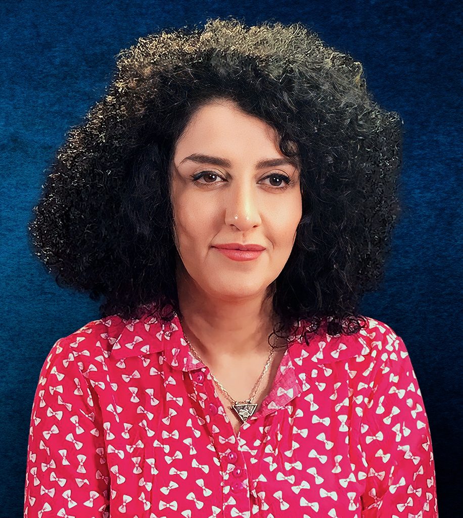 Portret irańskiej obrończyni praw człowieka Narges Mohammadi.